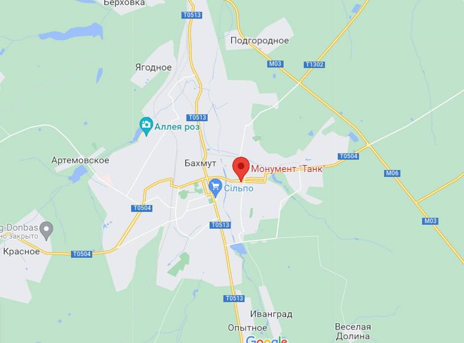 Карта Бахмуту
