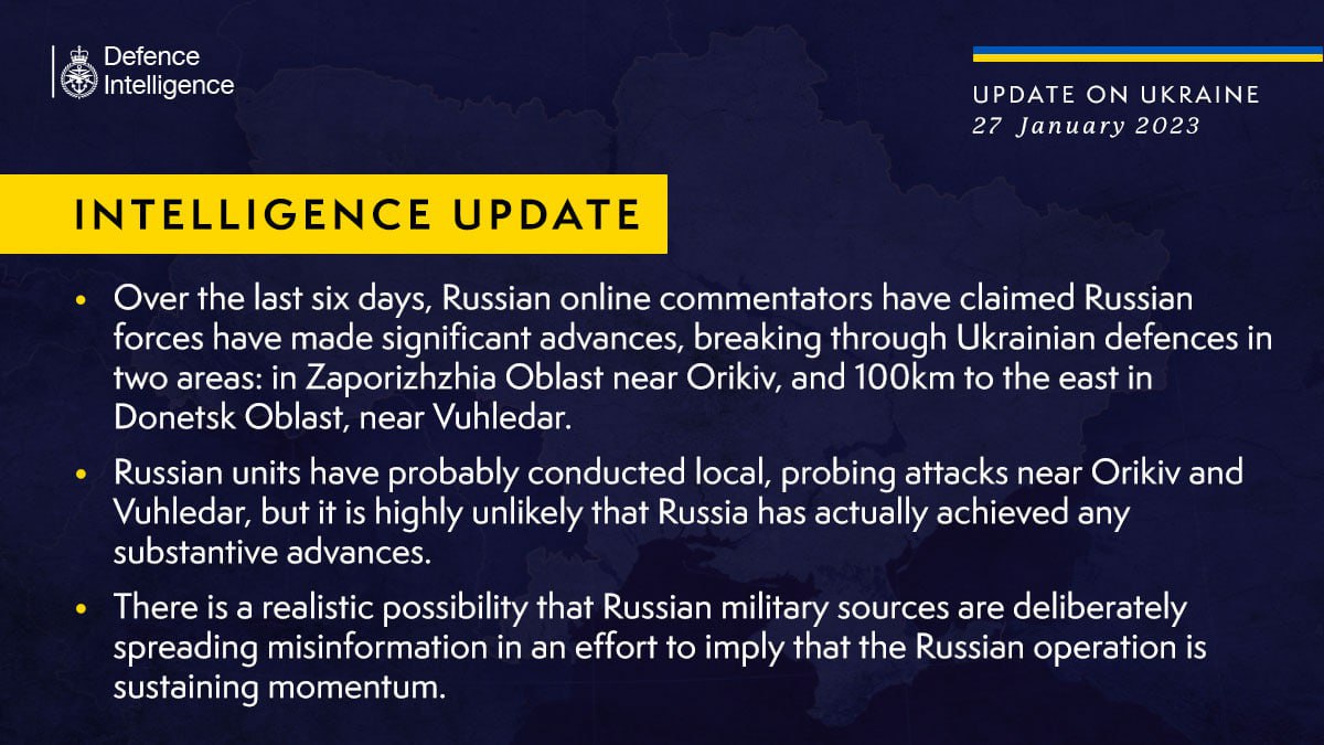 РФ може навмисно розповсюджувати дезінформацію, щоб створити враження про настання - розвідка Британії