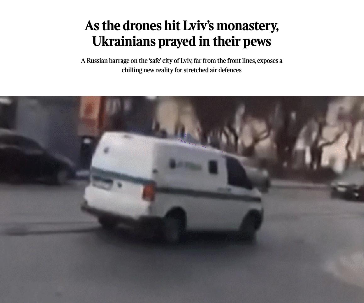 Снимок заголовка на sundaytimes.timeslive.co.za &ndash; Жители Львова недовольны украинской ПВО после ударов шахедов по городу