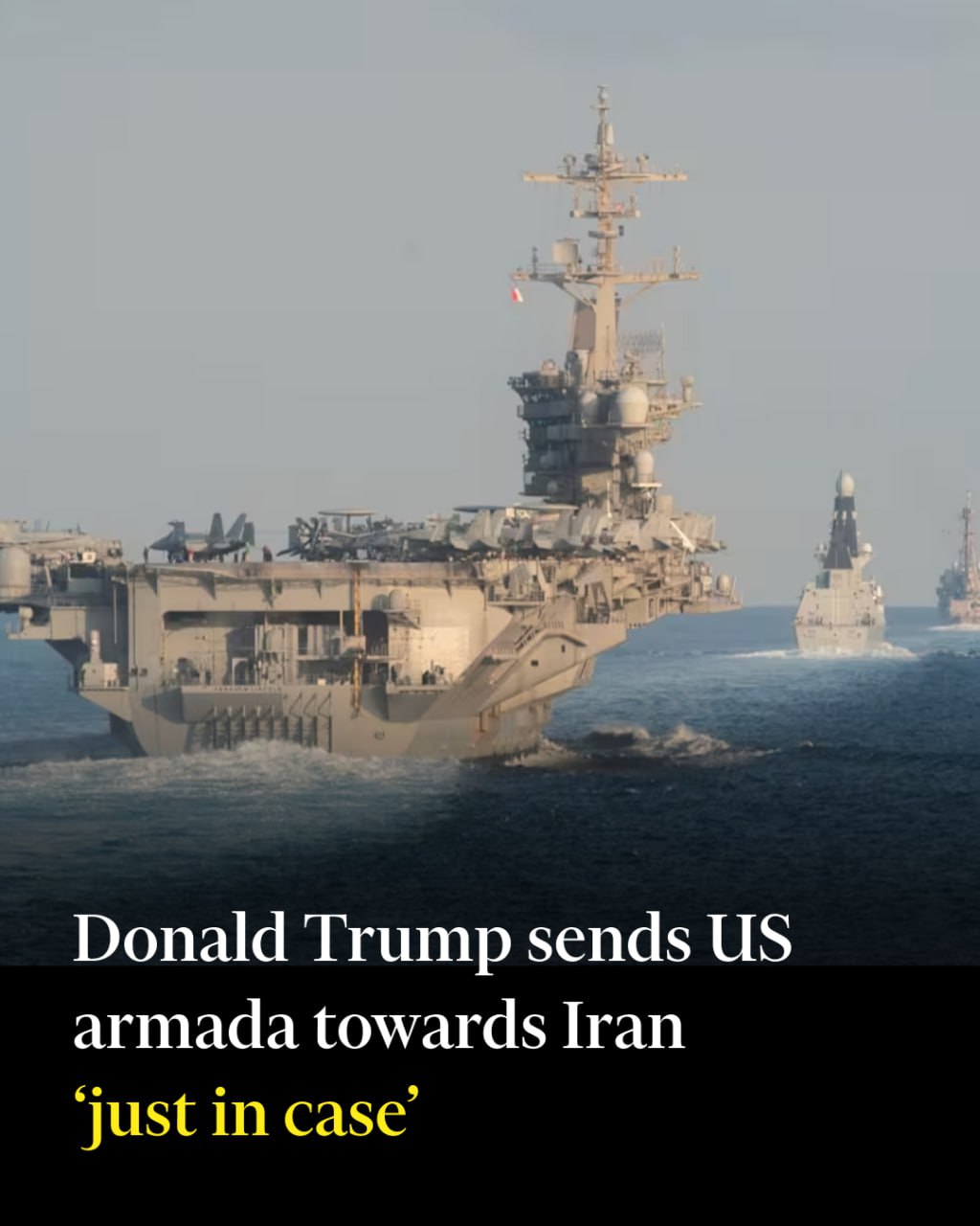 Снимок заголовка на ft.com - Трамп направил ударную группу ВМС США к Ирану